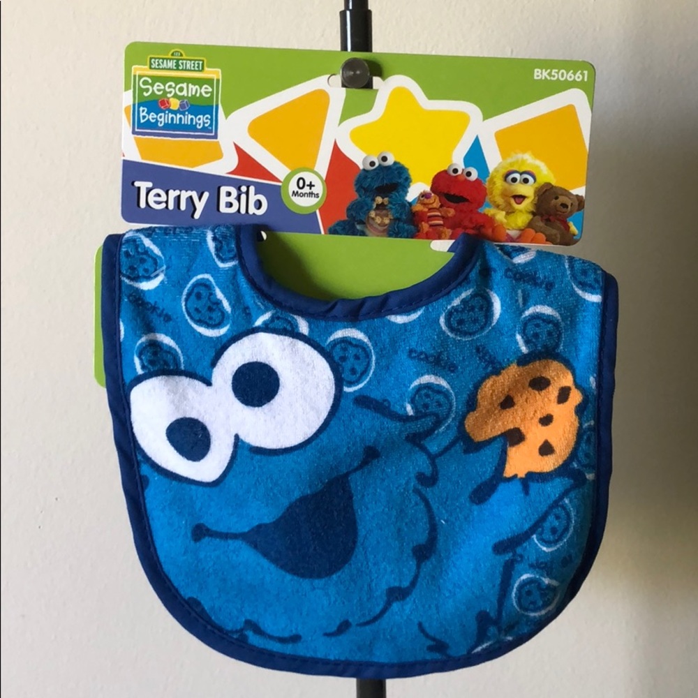 Sesame Street Cookie Monster Terry Bib 0+ Months